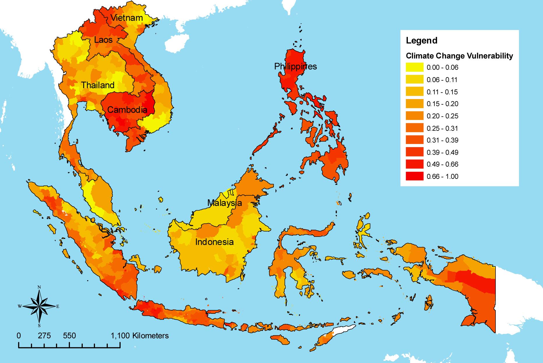 Cambodia klima mapa - Mapa ng Cambodia klima (Timog-Silangang Asya Asia)