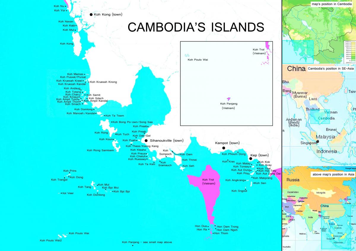 Mapa ng Cambodia islands