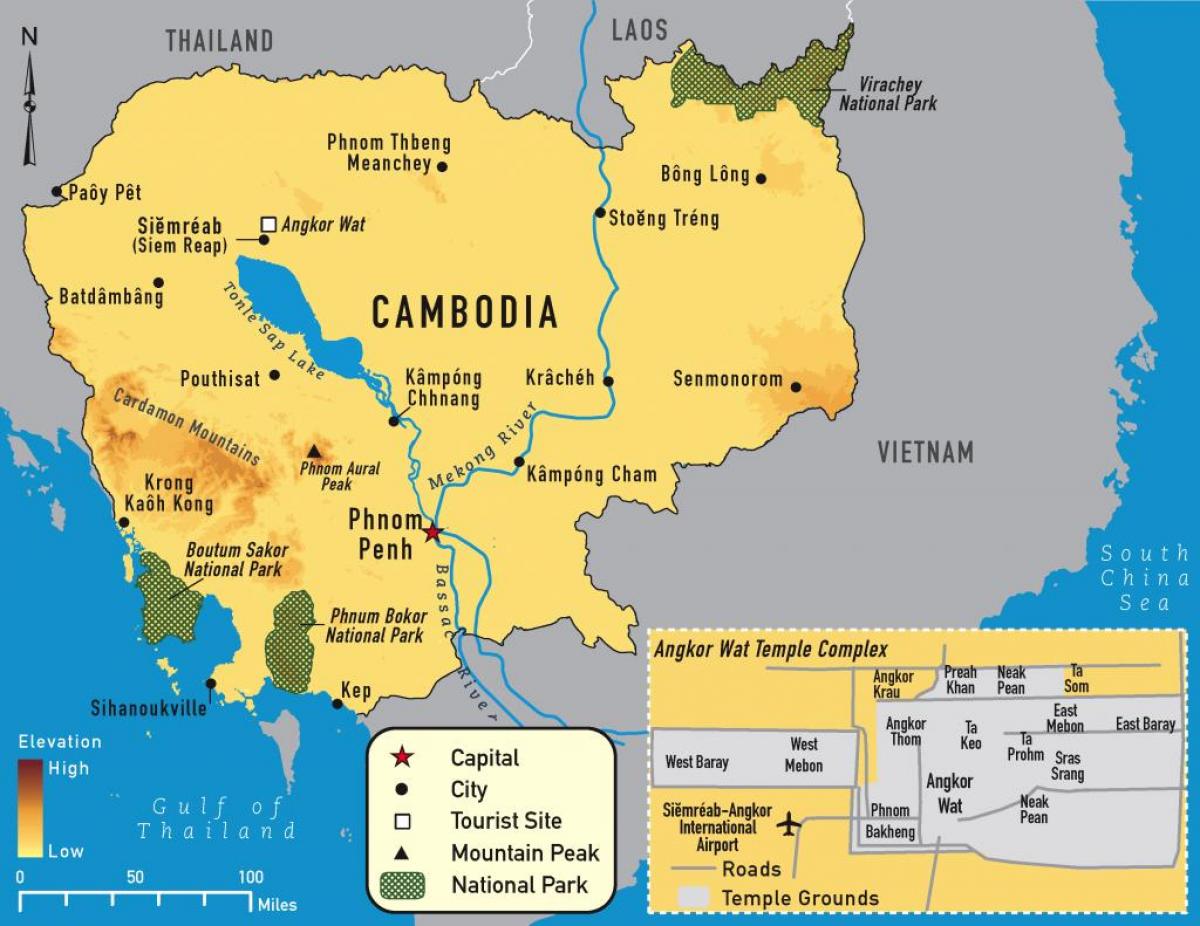 angkor mapa ng Cambodia