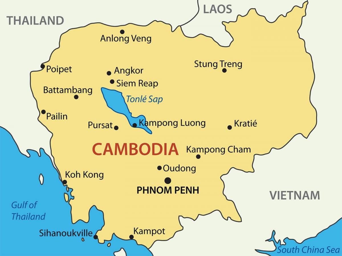 Cambodia lungsod mapa