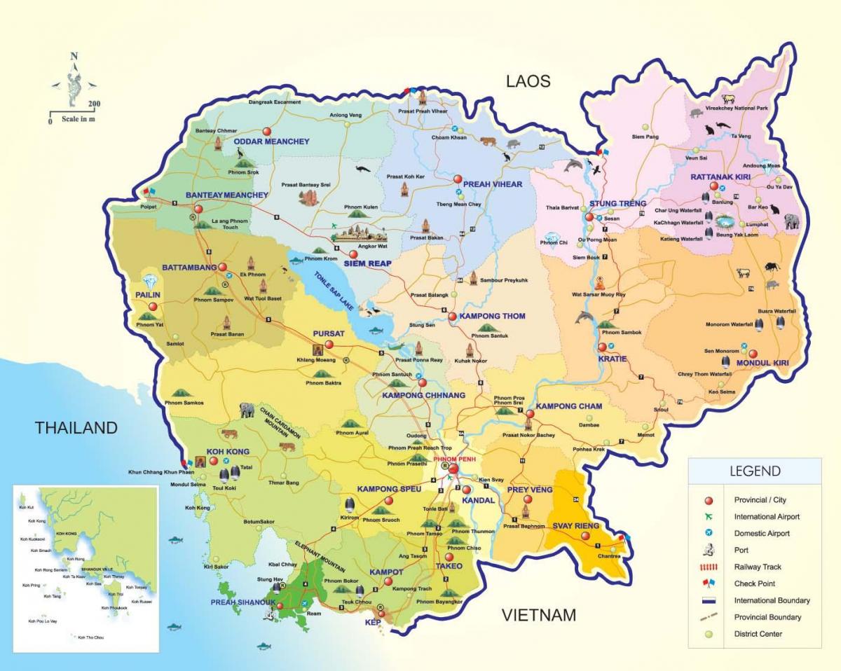 Mapa ng Cambodia paliparan