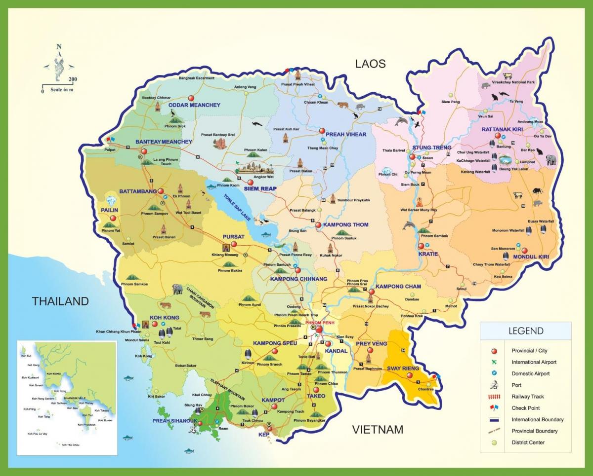 isang mapa ng Cambodia